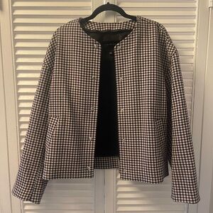 Madewell Black, Maroon, White Plaid Blazer